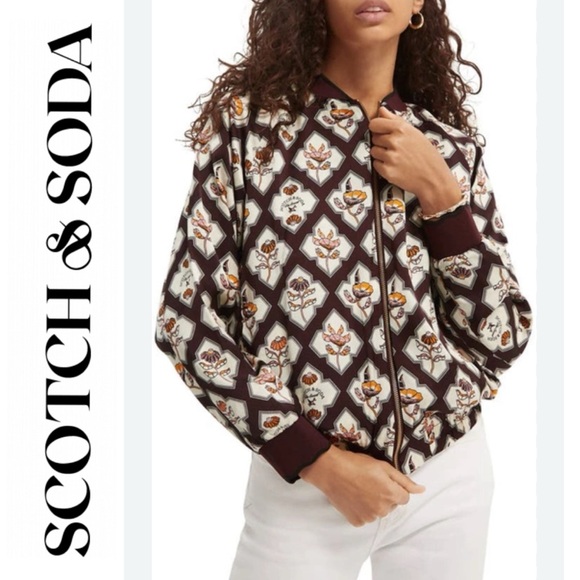 Scotch & Soda Jackets & Blazers - Scotch & Soda geometric/floral reversible bomber jacket